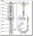 Ventilateur de porte de couteau pneumatique WCB SS304 Cylindre pneumatique Contrôle de l'air à double bride Luge de porte de couteau