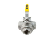 Le robinet de bille d'acier inoxydable de la manière DN65 3, SS316 a réduit le robinet à tournant sphérique gauche