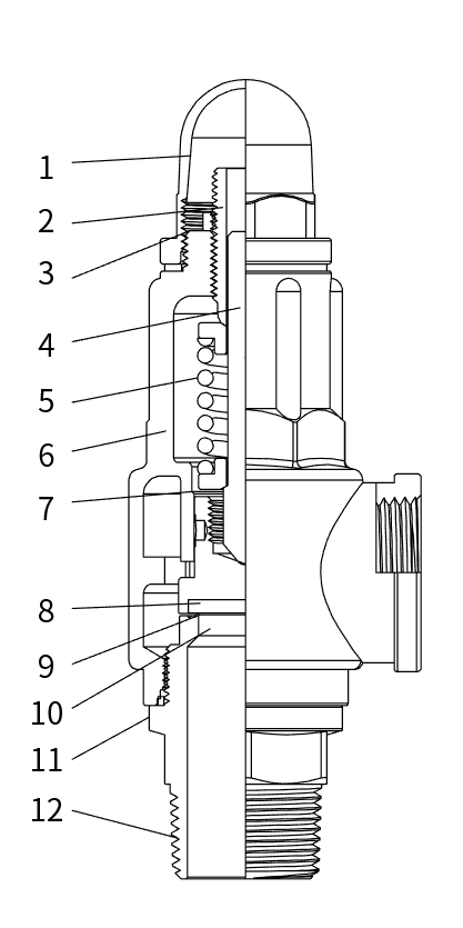 Type soupape de ressort de valve automatique de sûreté d'acier inoxydable la soupape de sécurité