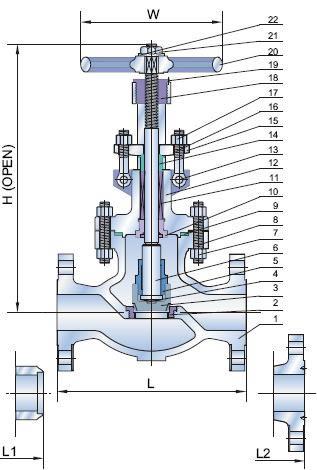 Type de bride de robinet d'arrêt sphérique d'acier de fonte DN125 PN40 pour la vapeur et le gaz 1 de pétrole